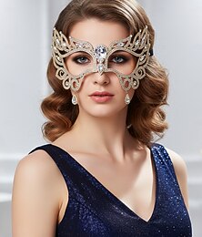 abordables -Masque de mascarade de luxe en strass pour femme avec détails en cristal, accessoire de costume élégant pour bals masqués et fêtes d'Halloween