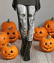 abordables -Femmes Leggings Leggings confortables Basique Occasionnel Longueur complète Taille hautePantsHalloween Graphique Impression Chaleur Thermique Confortable Élastique Vacances Occasionnel Quotidien