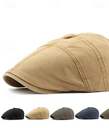 halpa -Miesten Matala lippis Ascot hattu Newsboy-hattu Musta Laivaston sininen Puuvilla Muoti Vapaa-aika Katu Päivittäin Tavallinen Säädettävä Aurinkovoide Hengittävä