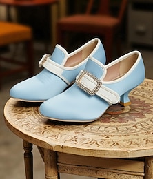 ieftine -Pantofi eleganti cu toc kitten din satin edwardian, vintage, victorieni, pentru femei, din anii 1920, pentru petreceri sau cosplay în stil lolita, rococo și gatsby
