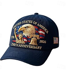 abordables -Casquette patriotique rétro ajustable, ornée d'un aigle à tête blanche brodé, commémorant le 250e anniversaire des États-Unis (hommes et femmes).