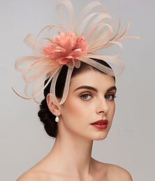 economico -Eleganti cappelli fascinator copricapo rete tulle clip cerchietto con piuma fiore floreale Kentucky matrimonio tea party corsa di cavalli chiesa cocktail vintage per donne dress Race Day