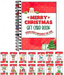 economico -il libro definitivo per biglietti d'auguri di Natale, libro di biglietti di auguri di Natale con rilegatura a spirale colorata da 5x7 pollici con 30 diverse pagine per biglietti d'auguri e 4 pagine