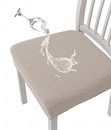 abordables -Funda de silla impermeable con diseño de jacquard en forma de T, funda protectora para silla de comedor, fundas de asiento lavables para el hogar, cocina, restaurante, banquetes, club, decoración de