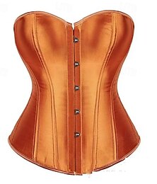 halpa -Naisten Muotoileva korsetti vyötärön korsetti Muotilevat asut Seksikäs korsetti Seksikäs Makea Puhdas väri Napit Loma Juhla Katu Hihaton Olkaimeton Musta Rubiini Oranssi Kevät Syksy Räätälöity