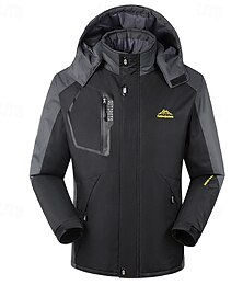 abordables -Hombre Chaqueta Softshell Chaqueta para senderismo Chaqueta de lana Chaqueta térmica Invierno Al aire libre Retazos Mantiene abrigado Impermeable Resistente al Viento Camiseta Negro Verde Ejército