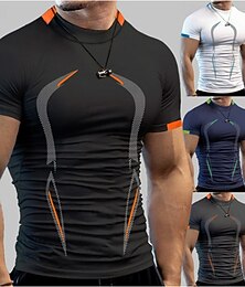 お買い得  -男性用 ジムシャツ ランニングＴシャツ 半袖 トップス アスレイジャー 秋 ソリッド 速乾性 ソフト モイスチャーコントロール ジョギング しつけ用品 ボディービルディング スポーツウェア アクティブウェア ダークグレー ブラック ホワイト