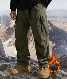abordables -Homme Pantalons Cargo Pantalons de randonnée Manteau d'hiver bas de survêtement Hiver Extérieur Coupe régulière Imperméable Coupe-vent Chaud Pantalons Avec Poches Noir Vert Véronèse Camping