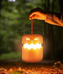 olcso -1 db-os halloweeni töklámpás, összecsukható töklámpás nyakpánttal, halloweeni parti ajándékok, kültéri világító tök halloweeni parti dekorációhoz