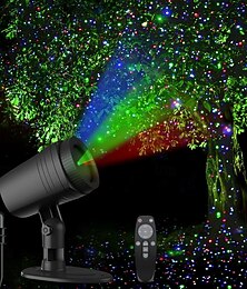 Χαμηλού Κόστους -χριστουγεννιάτικα φώτα προβολέα εξωτερικού χώρου κόκκινο και πράσινο φως προβολής αστεριού με τηλεχειριστήριο, χριστουγεννιάτικο πάρτι για το Halloween, διακόσμηση Πρωτοχρονιάς, αδιάβροχο και