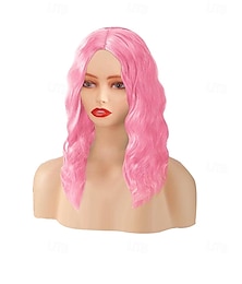 economico -Parrucche lunghe colorate di Halloween, parrucche da festa ondulate e ricce da 12'' per donne, cosplay, addii al celibato, matrimonio, compleanno, costume di Halloween, night club
