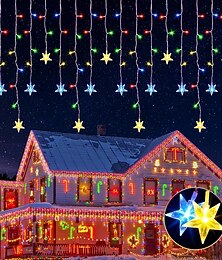 abordables -Guirlande lumineuse pour rideaux d'Halloween, 36 guirlandes lumineuses suspendues en forme de glaçons, 5 m, 216 LED, 8 modes d'éclairage, pour Noël, mariage, fête, vacances, fenêtre, maison, mur,