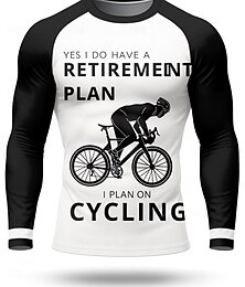 voordelige -Voor heren Wielrenshirt Downhill Jersey Geometrisch Letter en nummer Lange mouw Fietsen Shirt Kleding Bovenlichaam met 3 achterzakken Sneldrogend Zacht Comfortabel Vochtregelerend Sport Zwart Kleding