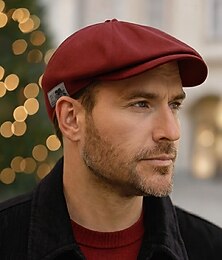 billiga -Herrhatt i bomull, platt keps i vintagestil, justerbar Gatsby-baskermössa för julfester, vinterkläder och vardagskläder
