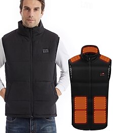 olcso -Uniszex Puffer Vest Fűtött mellény Hétköznapi Alkalmi Tél Melegen tartani Állógallér Normál Fekete Mellény