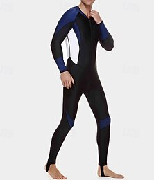 abordables -Homme Maillots de bain intégraux Combinaison Fine UPF50+ manche longue Maillot de Bain ​fermeture éclair sur le devant Natation Plongée Surf Plongée en apnée Patchwork Été Printemps Automne