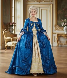 abordables -Rococo Renaissance Période coloniale Costume élégant Robe de Bal Grande taille Reine Princesse Jacquard Déguisement Femmes Royal Halloween Carnaval Performance Mascarade Foire de la Renaissance Adulte