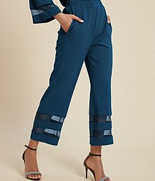 abordables -Féminin Pantalons Longueur cheville Élastique Contemporain Occasionnel Vert foncé Toutes saisons S M L