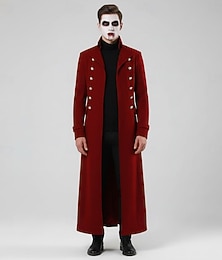 economico -Retrò Vintage Punk & Gotico Medievale Cappotto Trench Vampiro Costume Per uomo Halloween Carnevale Feste Casual Quotidiano Fiera Rinascimentale Adulti Cappotto