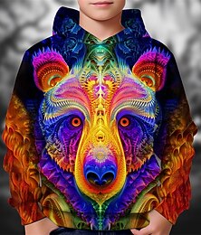 billiga -Halloween Pojkar 3D Grafisk Huvtröja Långärmad Vår Höst Mode Streetwear Barn 4-12 år Huva Utomhus Ledigt Dagligen Normal