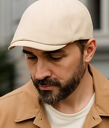 abordables -Casquette plate en coton pour homme, chapeau gavroche vintage, béret Gatsby réglable pour fêtes de Noël, tenues d'hiver et vêtements décontractés au quotidien