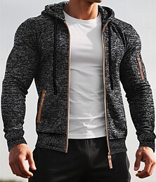 economico -Per uomo Giacca Casual Cappotto del maglione Vacanza Quotidiano Caldo Tasca Autunno & Inverno Semplice Moda Classico Con Cappuccio Regolare Nero Blu marino Blu Grigio scuro Giacca