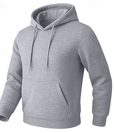 abordables -Homme Sweat à capuche Sweat à capuche en polaire Sweat à capuche doublé en polaire Noir Blanche Jaune Rose Claire Vert Véronèse À capuche Uni Sport & Loisir Occasionnel Quotidien Streetwear Frais