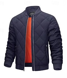 economico -Per uomo Cappotto Invernale Giacca trapuntata Parka Tasca Poliestere Tasca Vacanza Abbigliamento quotidiano Data Regolare Moda Casual Confortevole Calore Termico Autunno Inverno Colore Solido / Tinta