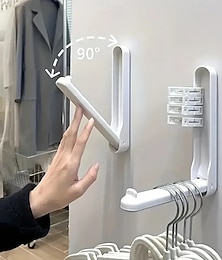 Недорогие -Комплект из 2 складных вешалок для одежды, экономящих место – настенный органайзер для хранения с крючками для одежды, полотенец, белья и многого другого