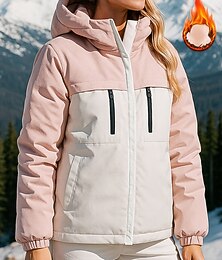 levne -Dámské Dağcı Ceketi Puffer Jacket Termo bunda Venkovní Termální Teplý Turistické oblečení Turistické oblečení Zima Podzim Vrchní část oděvu Rybaření Kempování a turistika Běh Slátanina Černá Bíl