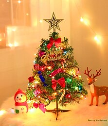baratos -Árvore de Natal de mesa com luzes, mini árvore de Natal artificial de 30/45 cm com luzes de LED e enfeites