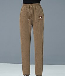 levne -Dámské Flísové tepláky Volné kalhoty Šňůrky Větruvzdorné Teplý Vysoký pas Tělocvična Venkovní Běh Spodní část oděvu Pevná barva Černá Khaki Kávová Sportovní Sportovní oděvy