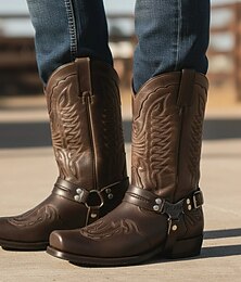 olcso -férfi strapabíró cowboy csizma egyedi western dizájnnal – kényelmes és divatos lábbeli a szabadban való tartózkodáshoz