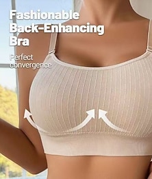 levne -Dámské Jóga Crop tílko Sportovní podprsenky s ramínky Sportovní podprsenky Spodní prádlo Sportovní Bez kostic Plná / Jednobarevná Sport Sportovní oděvy Černá Béžová Zdatnost Jóga