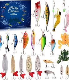 preiswerte -Adventskalender Angeln Weihnachts-Countdown – 24 Tage Angelköder-Set für Angler, erwachsene Männer, Teenager und Jungen – 2025 Weihnachtsüberraschungsgeschenk
