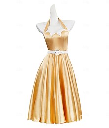 levne -Retro 50. léta Rockabilly Fancy kostým Houpací šaty Flare šaty Přizpůsobení a odlesky Maškarní kostým Dámské předvečer Všech svatých Karneval Dovolená Běžné / Denní Retro tematická párty Dospělí Šaty