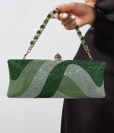 economico -pochette da sera in cristallo da donna con tracolla a catena, borsa di lusso con strass in opzioni multicolore, elegante borsa per matrimoni, cocktail party ed eventi formali