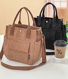 abordables -Sac fourre-tout en velours côtelé pour femme avec bandoulière – Sac à main vintage décontracté pour le travail, les voyages, le shopping et le quotidien