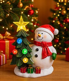abordables -1 pièce 17 cm/6,69 pouces extérieur solaire étanche bonhomme de neige de Noël arbre de Noël bureau décoratif lumière suspension LED lumière colorée fête festival atmosphère lumière