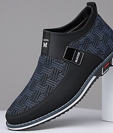 preiswerte -Lässige Schlupfstiefel für Herren mit atmungsaktivem Obermaterial aus Strick und elastischem Riemen, stilvolles und bequemes Schuhwerk für den Alltag, das Büro und Freizeitausflüge
