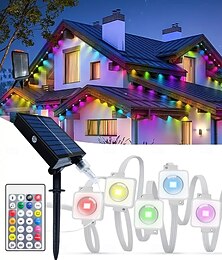 billige -10m 20m 30m 50m solcelledrevne permanente utendørslys oppladbare og tidsstyrte rgbic taklys LED-lenke evig lys IP65 vanntett takgård juleferie utendørsbelysning