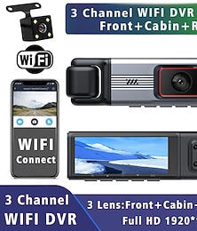 ieftine -DVR auto Full HD 1080p, cameră video IPS de 3 inch cu Wi-Fi/viziune nocturnă/înregistrare în buclă, 4 LED-uri infraroșu, înregistrator auto