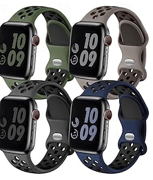 お買い得  -4パック スポーツバンド モダンバックル スポーツループ と互換性があります Apple Watch ウォッチバンド 38mm 40mm 41mm 42mm 44mm 45mm 49mm 2トーン 調整可 シリコーン 交換用時計バンド のために iwatch Ultra 3 2 Series 11 10 9 8 7 SE 6 5 4 3 2 1
