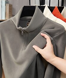 preiswerte -Damen Oberteil mit Reißverschluss Polar Fleece Sweatshirt Langarm Oberteil Athleisure Einfarbig Polarvlies Weich Warm Fitnessstudio Outdoor Laufen Sportbekleidung Sportkleidung Schwarz Weiß Orange