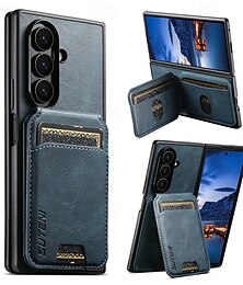 levne -telefon Carcasă Pro Samsung Galaxy Z-sklad 7 Z Fold 6 Z Fold 5 Pouzdro na peněženku Ochrana celého těla Nárazuvzdorné Retro TPU PU kůže