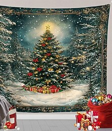 billiga -jul hängande gobeläng julgran julkrans presentaskar stor väggkonst väggmålning dekor filt gardin semesterhem sovrum vardagsrum festlig fest säsongsbetonad firande dekoration