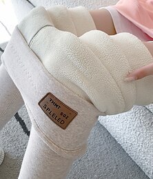 levne -Dámské Fleecové kalhoty Legíny Módní Základní Na běžné nošení Plná délka Vysoký pas Bez vzoru Vysoký střih Pohodlný Yumuşak Pohodlné Elastické Domů Denní Tmavě šedá Černá Béžová Šedá Jaro Podzim Zima