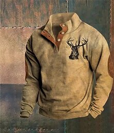 economico -Per uomo Maglia Felpa con cappuccio Maglione Felpa con cappuccio abbottonata Felpa da caccia Bianco Giallo Rosa Verde Colletto Mao Semplice Patchwork Sport & Outdoor Casuale Quotidiano Streetwear