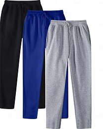 levne -Pánské Tepláky Fleecové kalhoty Kalhoty Tepláky s rovnými nohama Tepláky s otevřeným dnem Šňůrky Elastický pas Vícebalení Bez vzoru Prodyšné Plná délka Venkovní Ležérní Denní Módní Šik ven 1 2 Lehce