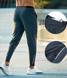 Недорогие -Муж. Спортивные брюки с манжетами спортивные штаны Светоотражающая лента Карман на молнии Завышенная Нижняя часть Одежда для спорта и отдыха Для спортивного зала Тренировка Осень Эластичный Дышащий